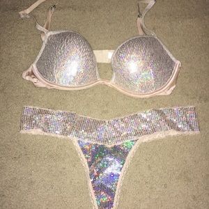 PINK sparkle Bra and Panties